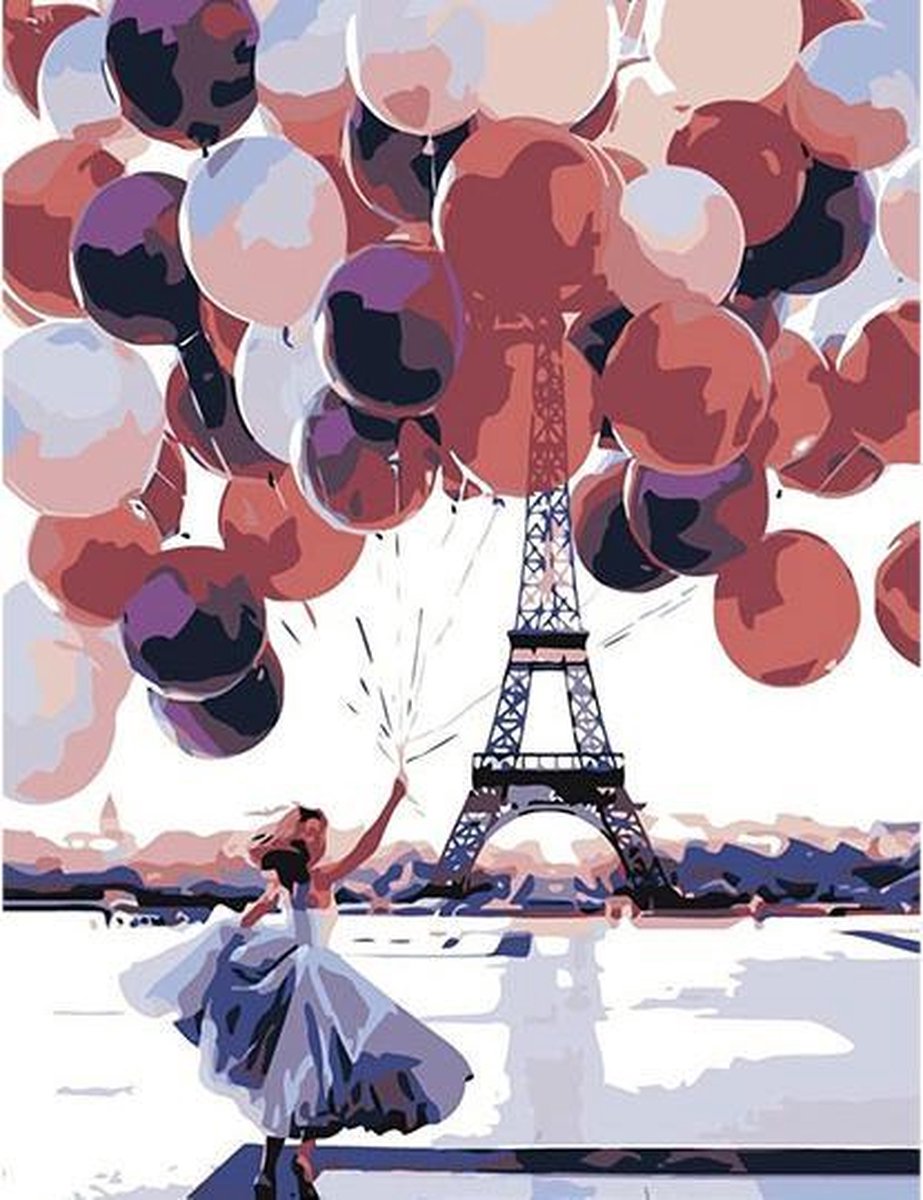 Schilderenopnummers.com® |Schilderen op nummer volwassenen| Dancing Paris | Parijs | Eiffeltoren | Paint by numbers